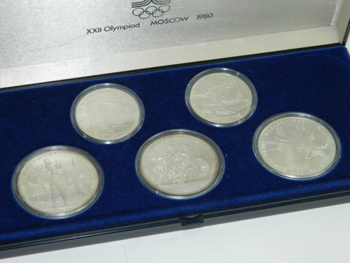 銀貨1980年開催のモスクワオリンピック公式記念銀貨6枚セット  