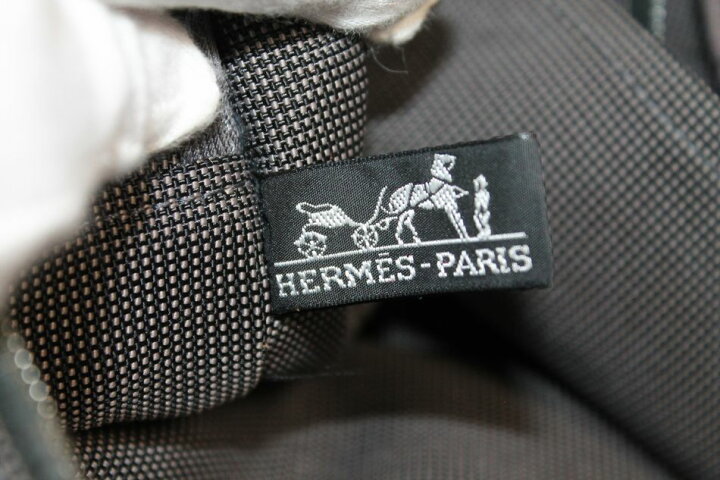 楽天市場】[中古] HERMES エールライン トートバッグ MM グレー系  