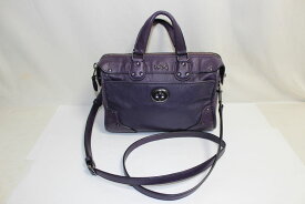 [中古] COACH 2WAY バッグ ハンドバッグ ショルダーバッグ ミニボストンバッグ レザー パープル系 紫 33690 レディースバッグ コーチ USED品