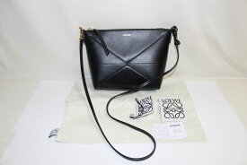 [中古] LOEWE パズル フォルド ポーチ C510PT1X01 レザー 黒 ゴールド金具 フオールド クラッチ ショルダー バッグ レディース ロエベ USED品