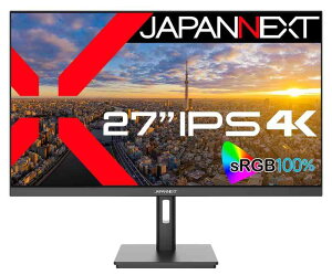 JAPANNEXT 27C` j^[ 4K UHD 3840x2160𑜓x IPS fBXvC (HDMI/DisplayPort/Xs[J[/VESAΉ/u[CgJbg) JN-IPS2709UHDR