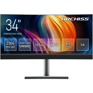 ARCHISS j^[ fBXvC 34C` UWQHD Ȗ Mini LEDobNCg CgO[ AS-MC34MWQ165A