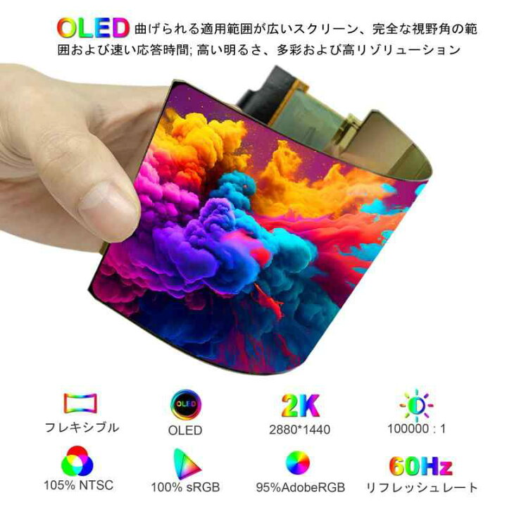 楽天市場】wisecoco 6インチ 2K OLED ディスプレイ フレキシブル 