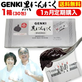 定期購入 GENKI黒にんにく 1箱(5gx30包) 醗酵黒生姜 ガシュツ末 梅エキス 野菜酵素　フラクトオリゴ糖 シールド乳酸菌 黒ニンニク サプリ 健康 腸活 国産素材 メール便送料無料