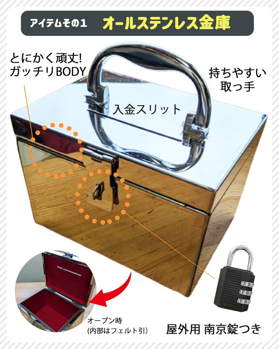 楽天市場】無人販売 料金箱 ワイヤーロック 防犯ダミーカメラ 3点 