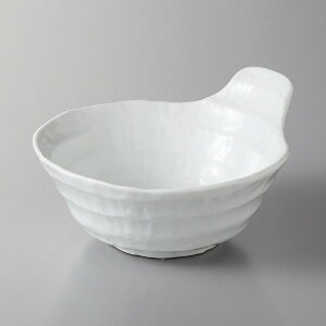 白磁ろくべ手つきとんすい(小) 12.8×11×6.3食器 国産 陶器 日本製 美濃焼 カフェ食器 和食器 和カフェ 取り鉢 煮物鉢 お鍋 湯豆腐 おでん おしゃれ シンプル おうちごはん