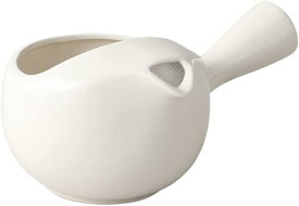 蓋がない急須/珈琲急須　白 　380cc※黒・朱より大きめ艶あり※箱入り 箱サイズ16×16×10.5cm/重量320g茶こし網はステンレス製平アミです茶殻が捨てやすく軽く洗いやすいです/コーヒーに/紅茶もどうぞ/蓋が無くても注ぎやすくこぼれにくい設計
