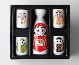 福楽　だるま　酒器揃(徳利1/盃/4)※箱入り/箱：17.5×15.7×6cm酒/冷酒/一品/つまみシリーズで小皿などもあります