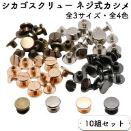 【10組】 シカゴスクリュー ネジ式カシメ 組ネジ 底鋲 リベット スタッズ ネジ式 リベットスタッド キー…