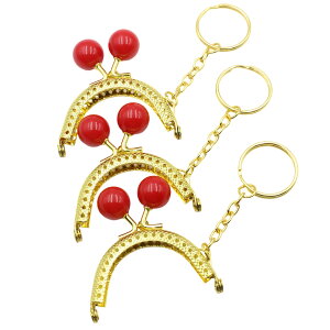 【3個】 がま口 口金 ミニ 幅5cm 縫い付け 全11色 キーリング付き 縫い付けタイプ 5 センチ 金具 パーツ 丸型 あめ玉 ミニ口金 ミニがま口 ゴールド 専門 ポーチ 財布 小銭入れ 鍵入れ 小物 バッ