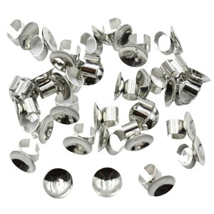 【30個セット】ヘアゴム 留め具 お椀型 曲面タイプ セッティング 台座 直径8mm 留め 金具 土台 ハンドメイド 手芸 アクセサリー パーツ 止め具 止め金具 貼り付け 貼付 紐止め クラフト 固定