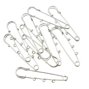 【10本】 カブトピン 3つ穴 カン付き 全3サイズ カブトピンブローチ ブローチ ブローチピン キルトピン 大 小 ヘアピン シンプル 金具 ブローチ金具 ハンドメイド パーツ アクセサリー ストー