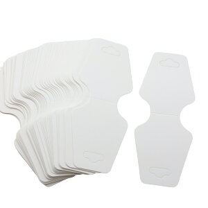 【50枚セット】 アクセサリー 台紙 シール 値札 吊り穴 テープ ヘアゴム ブレスレット ジュエリー プライス タグ ペーパー クラフトタグ ラベル シンプル おしゃれ ホワイト リング ブレスレ