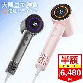 激安SALE＼クーポンで6,480円／★楽天1位★ドライヤー ヘアドライヤー 大風量 速乾 6億マイナスイオン 軽量 高速ドライヤー 静電気除去 コンパクト 人気 髪質改善 美容家電 ヘアケア 美髪 1300W 時短 静音 恒温 レディース メンズ ヘアサロン 旅行 ホテル