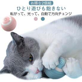 2個組 球体 自動猫じゃらし 猫用おもちゃ 電動転がるボール 自動回転 猫 おもちゃ ペット玩具 ストレス解消 ペットグッズ 耐噛み USB充電式 留守番対策 猫用品 運動不足