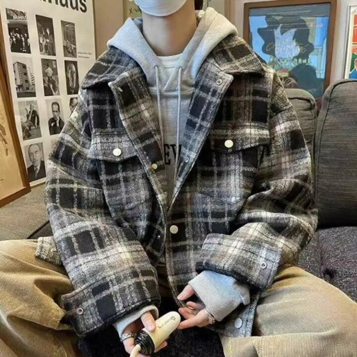 楽天市場】厚手 柄シャツ CPOジャケット メンズ 冬服 ワークシャツ 