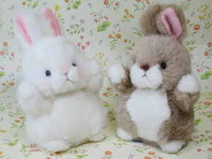 ウサギのぬいぐるみたけのこプチプチランドウサギ  白/ベージュ【定型外郵便物対応商品】
