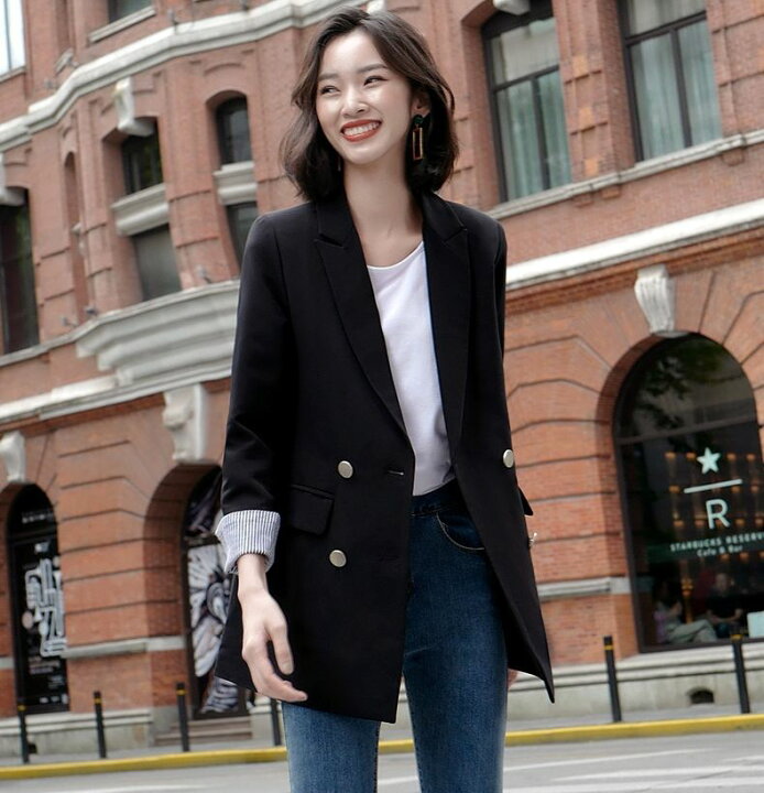 バイク フリーフリー ダブルブレストジャケット おしゃれ 黒 M 通勤  