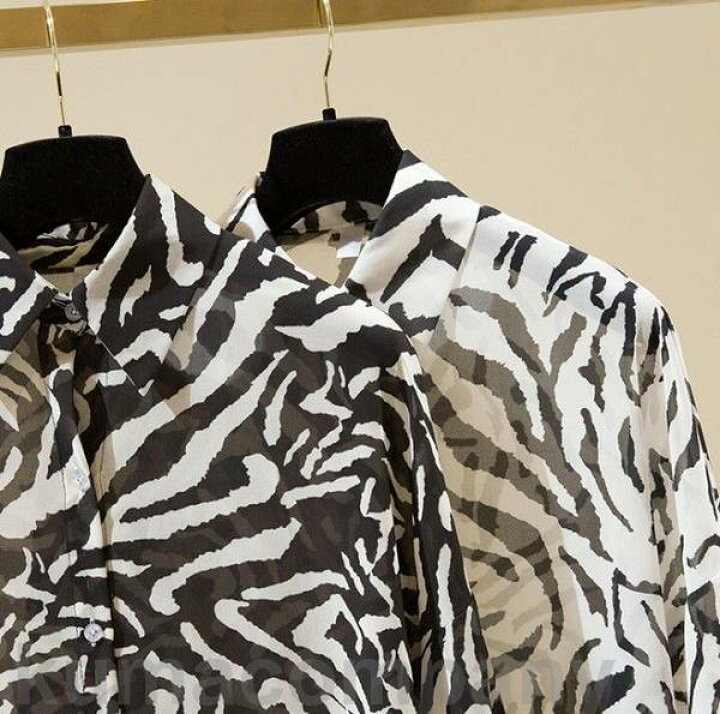 楽天市場】柄シャツ レディース シアー トップス 春夏 秋 襟付き 