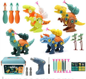 「スーパーSALE10%OFF」 恐竜 おもちゃ 子ども 大工さんごっこ おもちゃ DIY恐竜立体パズル 電動ドリルおもちゃ おままごと室内ゲーム 組み立ておもちゃ 男の子 女の子 子供 知育玩具 立体パズル