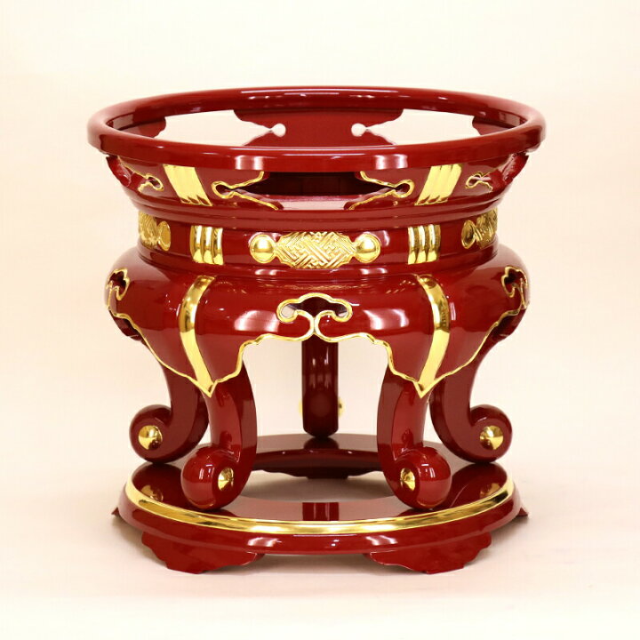 楽天市場】【寺院用仏具】丸金台 内寸8寸（24cm) 【サヤ付・朱塗面金箔 