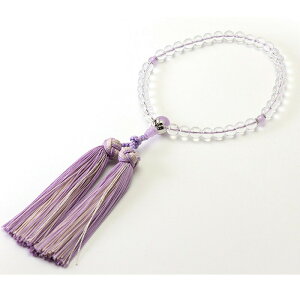 【希少品】女性用高級念珠・数珠 本水晶 藤雲石仕立 銀花かがり房(LG-002)/女性 数珠 念珠 高級数珠 本格数珠 数珠 女性用