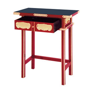 引出付固定式立焼香机DX 2尺 朱塗天黒面金箔押 日本製 (1553-2000)