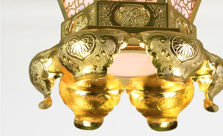 楽天市場】吊燈籠(吊り灯篭) 銅地 院玄型【金メッキ】 1.3尺 直径39cm 