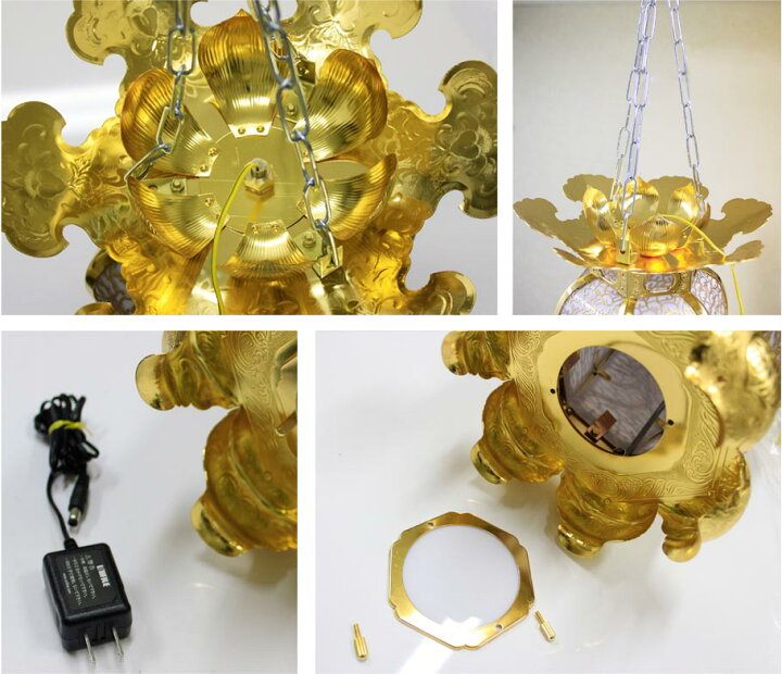 楽天市場】吊燈籠(吊り灯篭) 銅地 院玄型【金メッキ】 1尺 直径30cm 1 