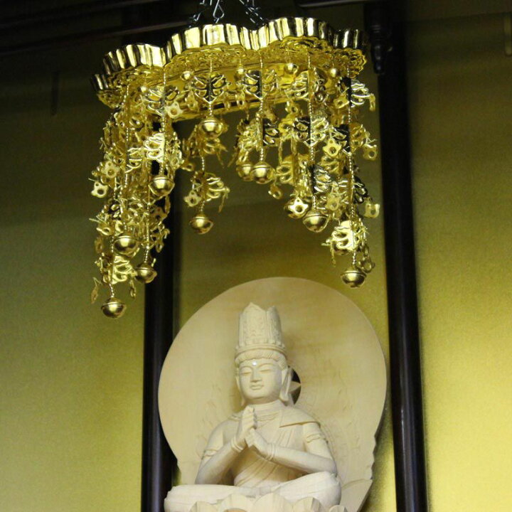 楽天市場】純金箔 小判型仏天蓋 木製 7号 仏像 頭上 吊り物 金箔 寺院 