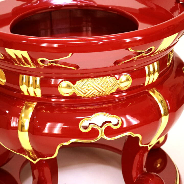 楽天市場】【寺院用仏具】丸金台 内寸8寸（24cm) 【サヤ付・朱塗面金箔 