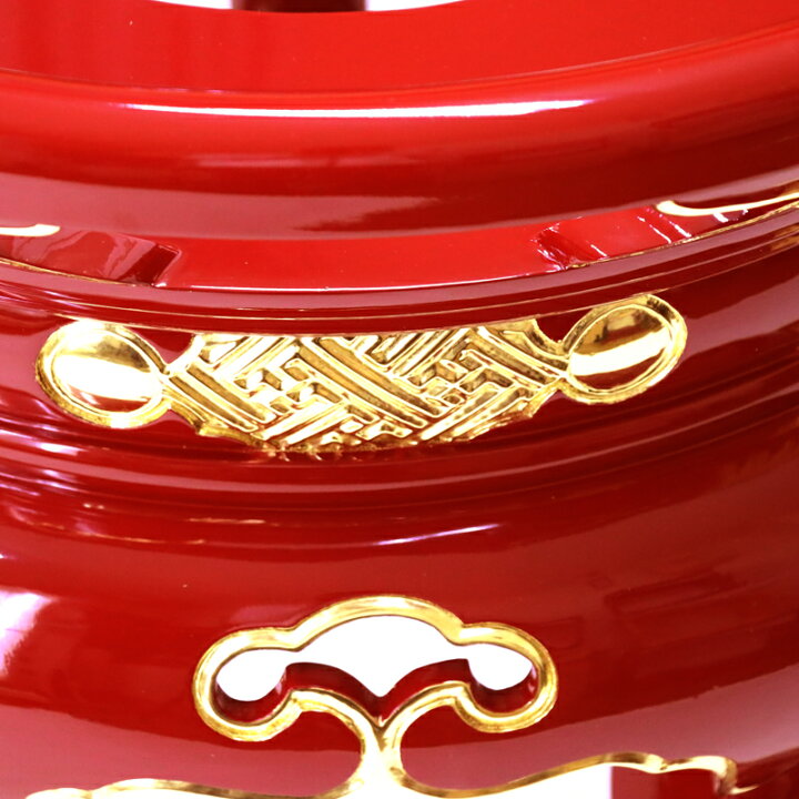 楽天市場】【寺院用仏具】丸金台 1尺（30cm) 【サヤ付・朱塗面金箔押 