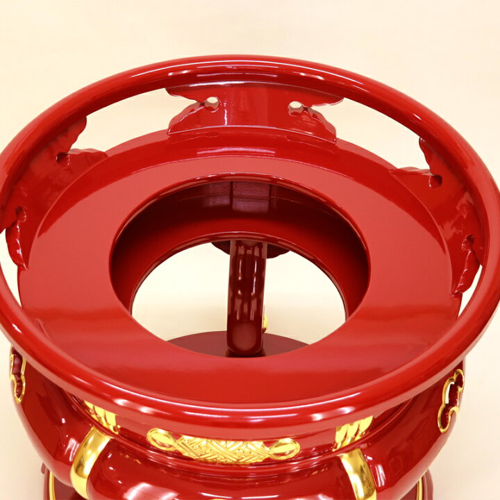 楽天市場】【寺院用仏具】丸金台 1尺（30cm) 【サヤ付・朱塗面金箔押 