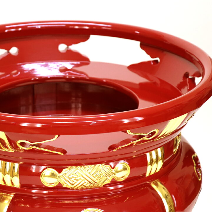 楽天市場】【寺院用仏具】丸金台 1尺（30cm) 【サヤ付・朱塗面金箔押 