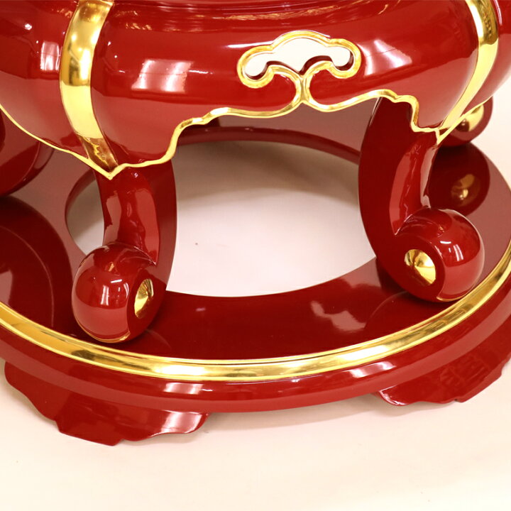 楽天市場】【寺院用仏具】丸金台 1尺（30cm) 【サヤ付・朱塗面金箔押 