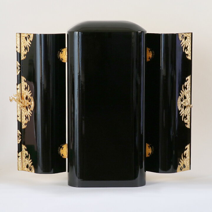 楽天市場】丸厨子 手作り高級厨子「中幅」10号 黒塗り 朱塗り 純木製  