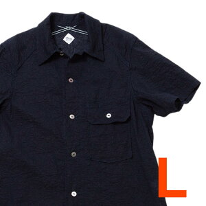 THE CORONA UTILITY �U �R���i���[�e�B���e�B UTILITY FIELD SHIRT S/S �����Y�E���f�B�[�X �t�ďH Cotton Lawn Ripple NAVY M-Lsize �g�b�v�X