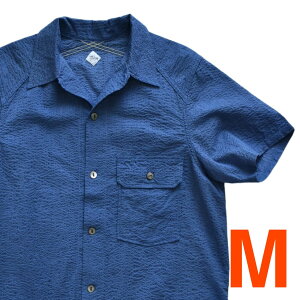 THE CORONA UTILITY �U �R���i���[�e�B���e�B UTILITY FIELD SHIRT S/S �����Y�E���f�B�[�X �t�ďH Cotton Lawn Ripple BLUE M-Lsize �g�b�v�X
