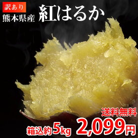 紅はるか 訳あり 5kg 箱込 内容量4kg+補償分500g 送料無料 生芋 さつまいも 熊本県産 べにはるか サツマイモ 焼き芋に 芋 いも