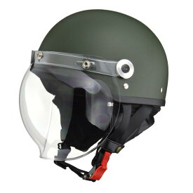 LEAD リード工業 CROSS クロス CR-760 ハーフヘルメット SG・PSC（125cc以下用）フリーサイズ マットグリーン