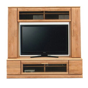 ハイタイプ テレビボード 45型対応 幅160cm 木製 無垢材 高級感 リビング収納 テレビ台 TVボード 収納棚 ガラス扉 フラップ扉 可動棚 引き出し収納 棚 ブラウン ナチュラル 完成品 国産 大川家