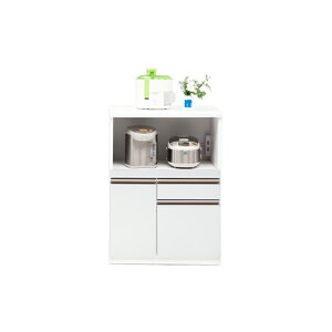 キッチンカウンター コンパクト 1人暮らし 幅70cm 背面化粧仕上げ 間仕切り キッチンカウンター キッチン収納 家電置き 引き出し収納 フルオープンレール ブラウン シルバ― ホワイト 白 完