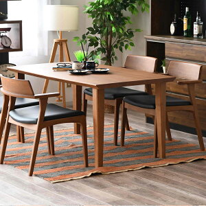 ダイニングテーブルセット 4人掛け 椅子 4脚 150cm 幅 テーブル 150×85 木製 無垢材 北欧 モダン おしゃれ 食卓セット チェアー 座面 PVC 合皮 ブラック 合成皮 ナチュラル ブラウン ダイニングセ