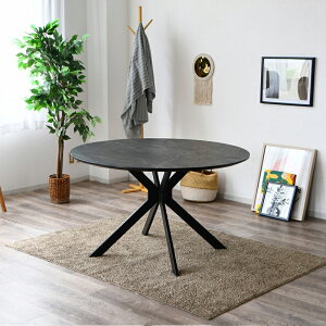 丸テーブル ダイニングテーブル 直径120cm 120×120 丸型 テーブル グレー ホワイト ブラック 白 黒 カフェテーブル 2人 3人 4人掛け 石目調 セラミック柄 メラミン天板 デザイン脚 アイアン脚 オ