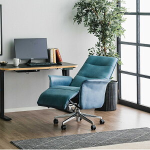 オフィスチェア リクライニング 椅子 OAチェア キャスター付き 肘付き アーム付き パーソナルチェア フッドレスト キャメル ネイビー 高さ調整 昇降式 チェアー 1脚