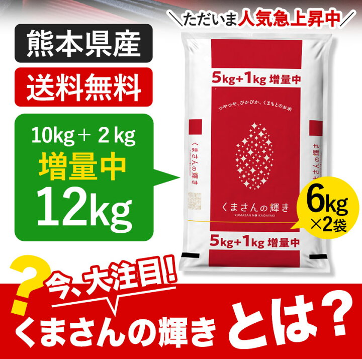 楽天市場 在庫限定 早い者勝ち たっぷり12kg くまさんの輝き 米 お米 12kg 6kg 2袋 送料無料 10kg 2kg増量 令和3年産 熊本県産 精米 白米 お取り寄せ お取り寄せグルメ コメ 7 14営業日以内に出荷予定 土日祝日除く くまもと風土 楽天市場 在庫限定 早い者勝ち たっぷり12kg くまさんの輝き 米 お米 12kg 6kg 2袋 送料無料 10kg 2kg増量 令和3年産 熊本県産 精米 白米 お取り寄せ お取り寄せグルメ コメ 7 14営業日以内に出荷予定 土日祝日除く くまもと風土