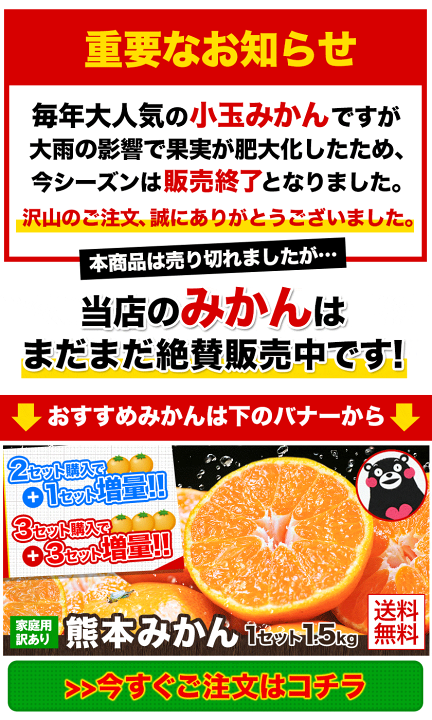 楽天市場】【複数購入で最大3セット分おまけ】 小玉 みかん 送料