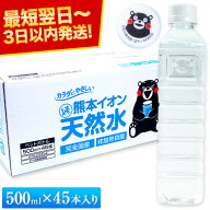 【400円OFFクーポン★13日17:59まで】最安値に挑戦 水 ミネラルウォーター 天然水 500ml 45本 熊本イオン…