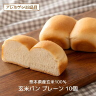 玄氣堂 グルテンフリー 玄米パン プレーン 10個セット アレルゲン28品目フリー 食物アレルギー 国産 熊本…