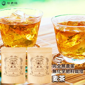 完全無農薬　無化学肥料栽培の麦茶　原農場の水出し麦茶240グラム（10g×24パック）無農薬・化学肥料不使用 熊本県産 有機JAS 国産 熊本県産麦 有機 お茶 麦茶 メール便 裸麦 品種：イチバンボシ ノンカフェイン 深煎り焙煎 ティーパック 無添加 原農場 麦茶パック